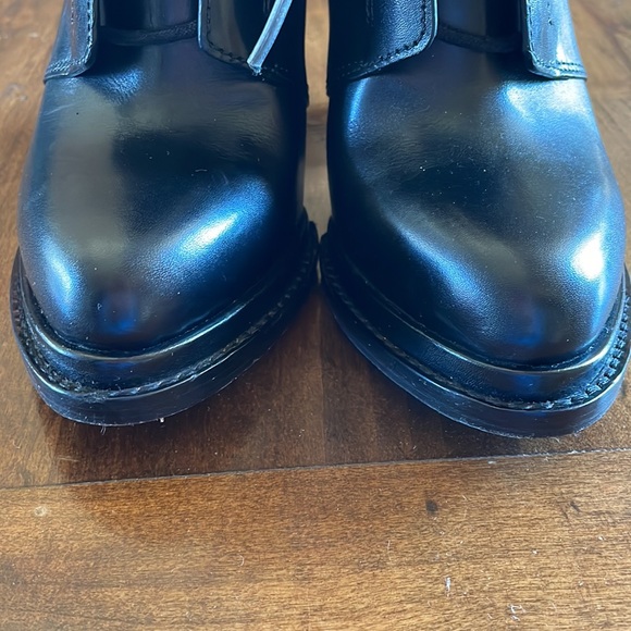 ALEXANDER WANG Black Leather Platform Tie Ankle Boots 6.5 - Picture 3 of 7